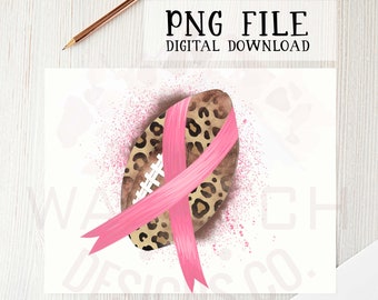 Football breast cancer Sublimation PNG file, Sublimation designs, DTG printing, digital download, Football clipart, Breast Cancer clipart