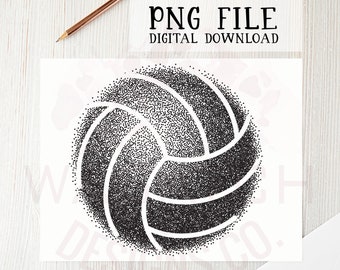 Volleyball Dot Work PNG File, Sublimation Design (Digital Download)