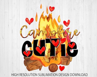 Campfire cutie PNG file for sublimation printing DTG printing - Sublimation design download - T-shirt designs - Camping sublimation designs