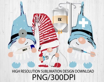 Healthcare Gnomes Sublimation Design PNG Download DTG printing - Sublimation design download - T-shirt designs sublimation designs