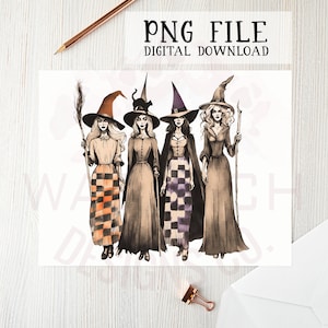 Halloween PNG file | Sublimation design | digital download | Witch PNG | Vintage | clipart | Spooky Season | t-shirt designs | DTG printing