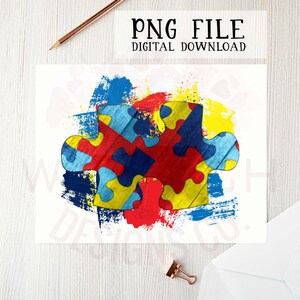 Autism awareness Sublimation background PNG file, Sublimation designs, PNG files, Autism clipart, add your own text, Autism PNG, Autism