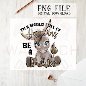 Sea un archivo PNG malo para impresión de sublimación, impresión DTG, imágenes prediseñadas de burro, archivos PNG, diseños de sublimación, descargas digitales