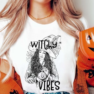Witchy vibes PNG file for sublimation printing, sublimation design, Witch PNG, Witch clipart, DTG printing, Halloween png, Halloween clipart