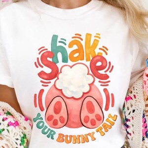 Shake your bunny tail PNG, Easter Sublimation Design (Digital Download), Easter bunny clipart, Hand painted PNG files, Easter PNG