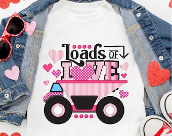 Loads of love png - Sublimation design - Sublimation design download - Valentine's  t-shirts - Valentine's Day PNG - Tractor PNG