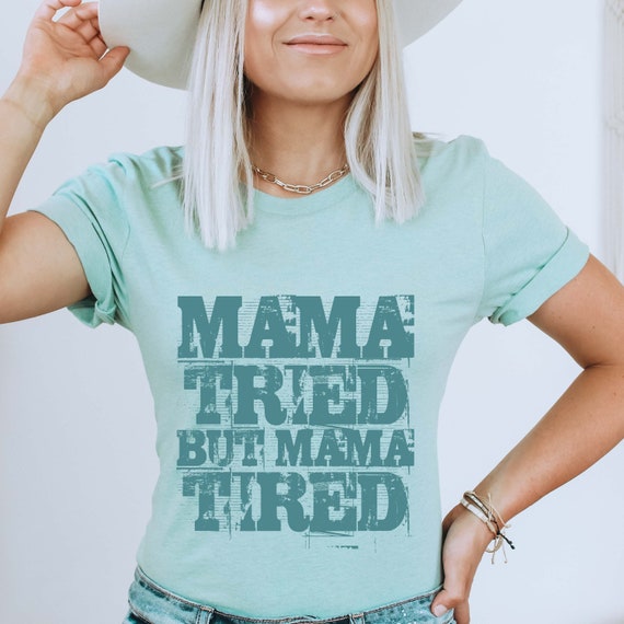 Mama tried but Mama tired PNG file for sublimation printing, DTG printing, Screen printing, digital download, Mom clipart, Tired mom PNG
