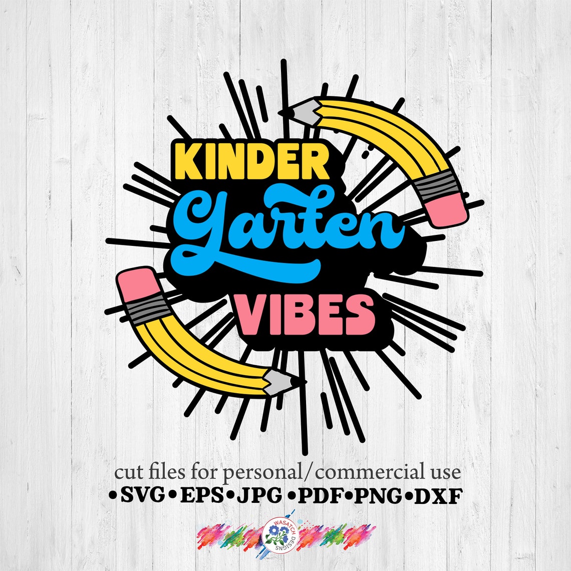Kindergarten Vibes SVG Kindergarten Svg School Svg Teacher - Etsy