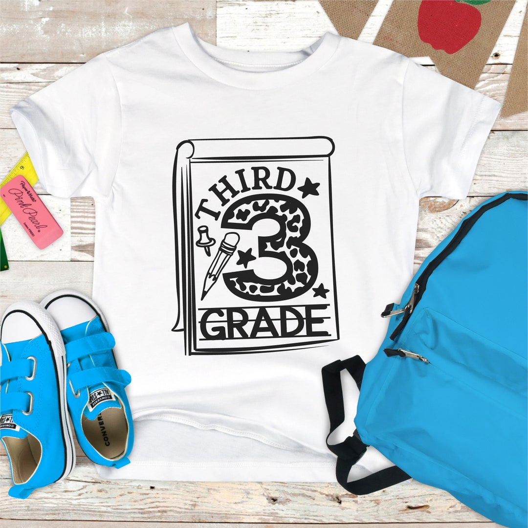 Third Grade SVG Cutting File, Back to School, Third Grade Svg, School ...
