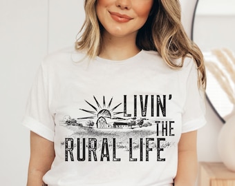 Livin' that rural life PNG file, sublimation design, sublimation prints, Small town PNG, Country PNG, t-shirt designs, Sublimation printing