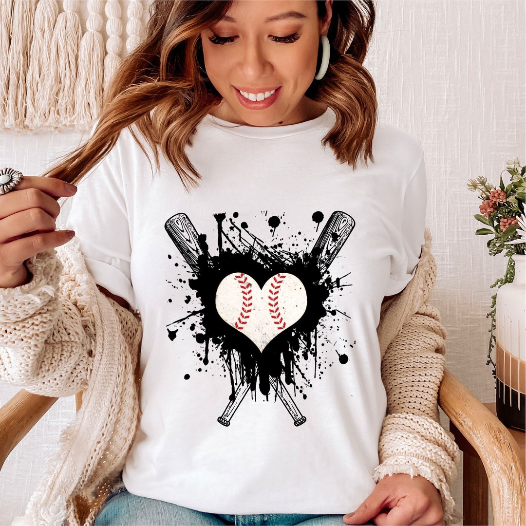 Grunge Baseball Heart PNG File for Sublimation Printing, Baseball PNG ...