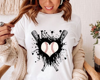 Grunge Baseball Heart PNG file for sublimation printing, Baseball PNG, t-shirt designs, Baseball t-shirts, PNG files, sublimation transfer
