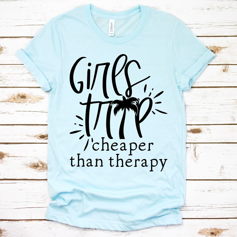 Girls Trip Cheaper Than Therapy Svg Wine Glass SVG Palm Tree | Etsy