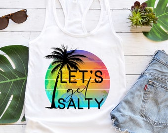 Let's get salty PNG file for sublimation, DTG printing, palm trees PNG, Beach t-shirt, t-shirt designs, digital downloads, Beach png