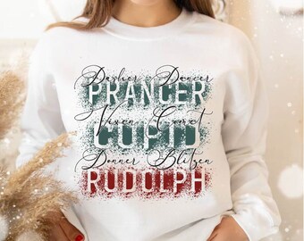 Santa's Reindeer PNG, sublimation design download, digital download, Santa PNG, t-shirt designs, Santa t-shirts, Christmas PNG, Reindeer png