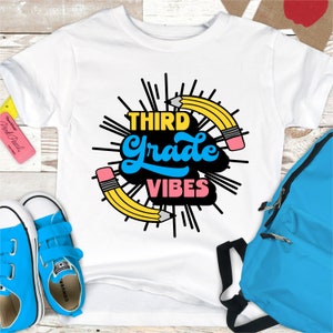 Third grade Vibes SVG, 3rd grade svg, school svg, teacher svg, girls school shirt design, school clipart, digital downloads, school