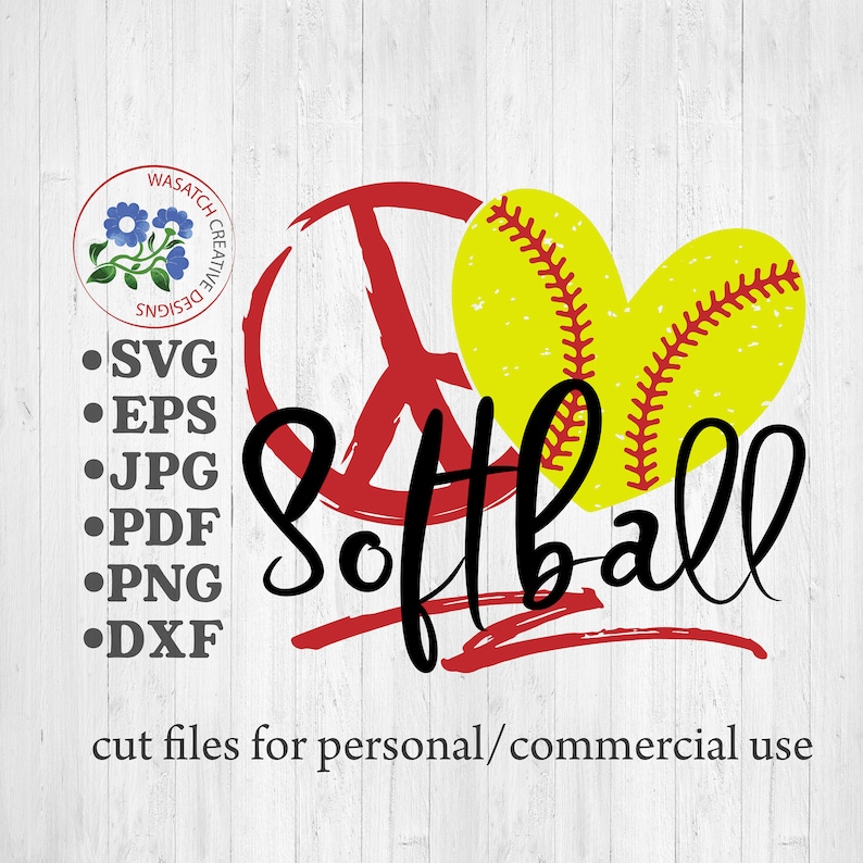 Download Peace Love Softball SVG Cutting file Softball svg | Etsy
