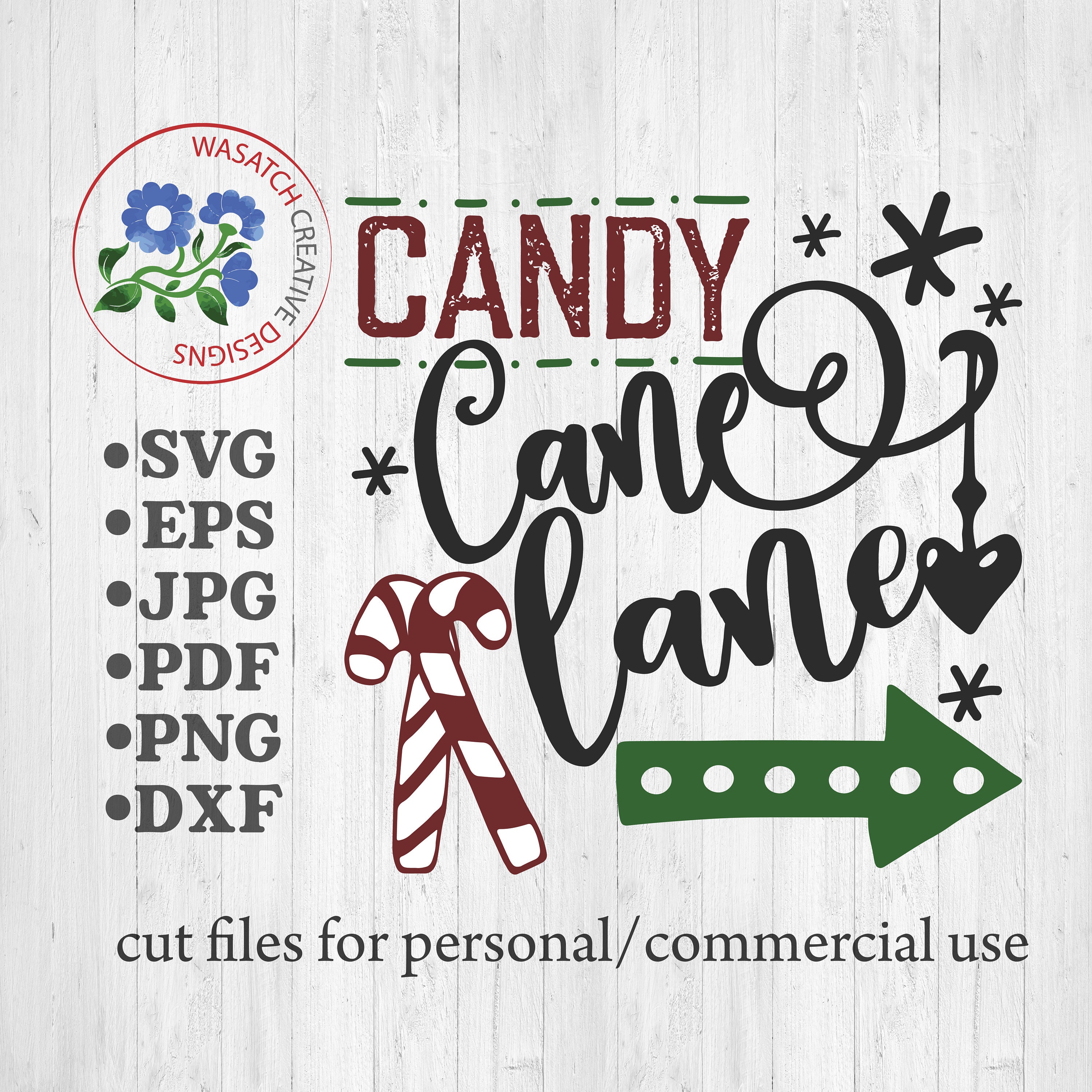 Christmas SVG Candy Cane Lane SVG DXF Eps Png Jpg Digital - Etsy UK