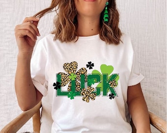 LUCK PNG file, digital download, St. Patrick's Day, St Patrick, sublimation designs, DTF, printable design, clover, clipart