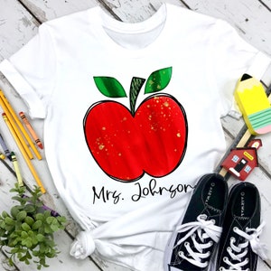 Aquarell Apfel PNG Datei für Sublimationsdruck DTG Druck - Sublimation Design Download - T-Shirt Design - Schule PNG Dateien - Lehrer