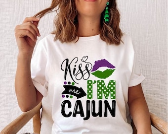 Kiss me I'm Cajun svg, Mardi Gras SVG, SVG cutting files, Cricut designs, Silhouette designs, Digital downloads, t-shirt designs, PNG files
