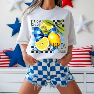 Easy Peasy Lemon Squeezy PNG, Sublimation design, digital download, summer, t-shirt designs, printable, lemon, lemonade, girl, cute