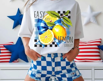 Easy Peasy Lemon Squeezy PNG, Sublimation design, digital download, summer, t-shirt designs, printable, lemon, lemonade, girl, cute