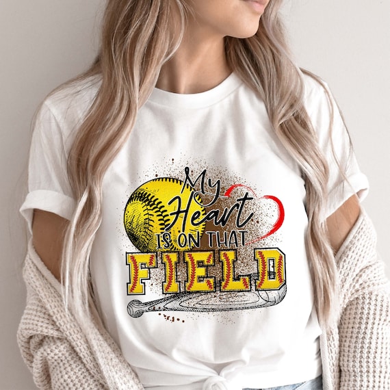 My Heart Is On That Field Baseball T-Shirt Softball Mom My Heart Is On That Field Baseball T-Shirt Softball Mom