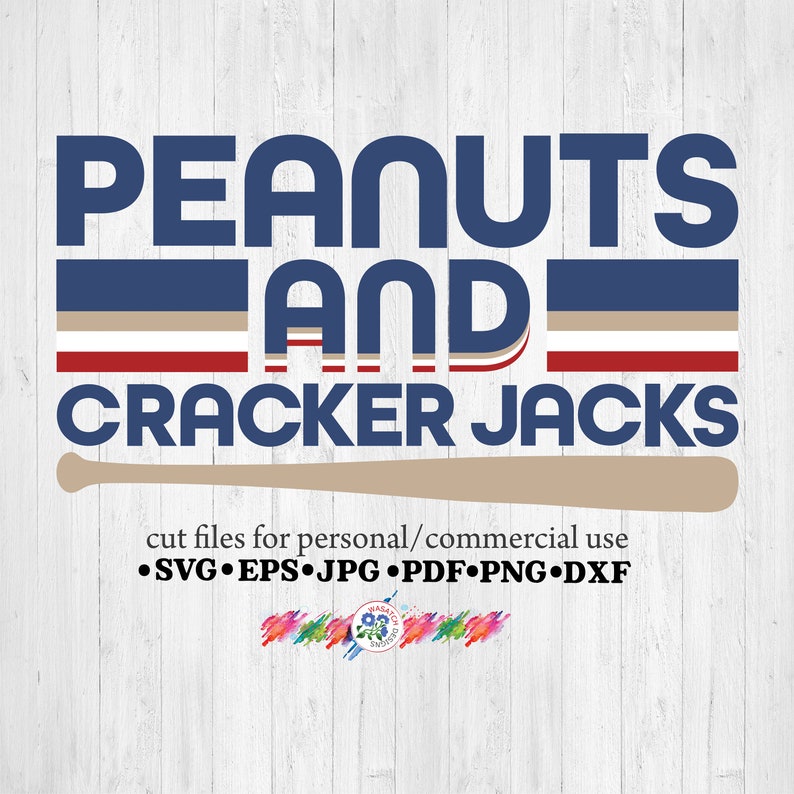 Peanuts and Cracker Jacks SVG Cutting File Baseball SVG Etsy Australia