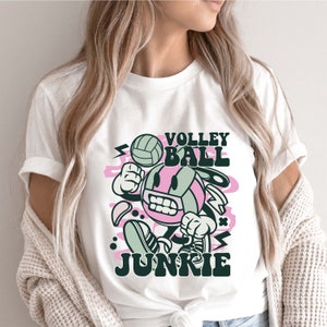 Volleyball Junkie PNG file for sublimation printing, DTG printing, Volleyball PNG, Volleyball clipart, Sports png, digital downloads