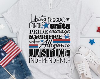 Patriotic word art SVG cutting files | 4th of July | America | USA | silhouette file | cricut design | PNG files | sublimation design