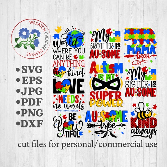 Download Autism Awareness Autism Bundle Svg Dxf Fcm Eps And Png Etsy PSD Mockup Templates