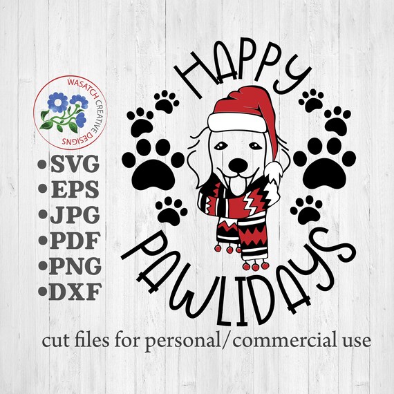Happy Pawlidays SVG Cutting File Christmas SVG Christmas | Etsy