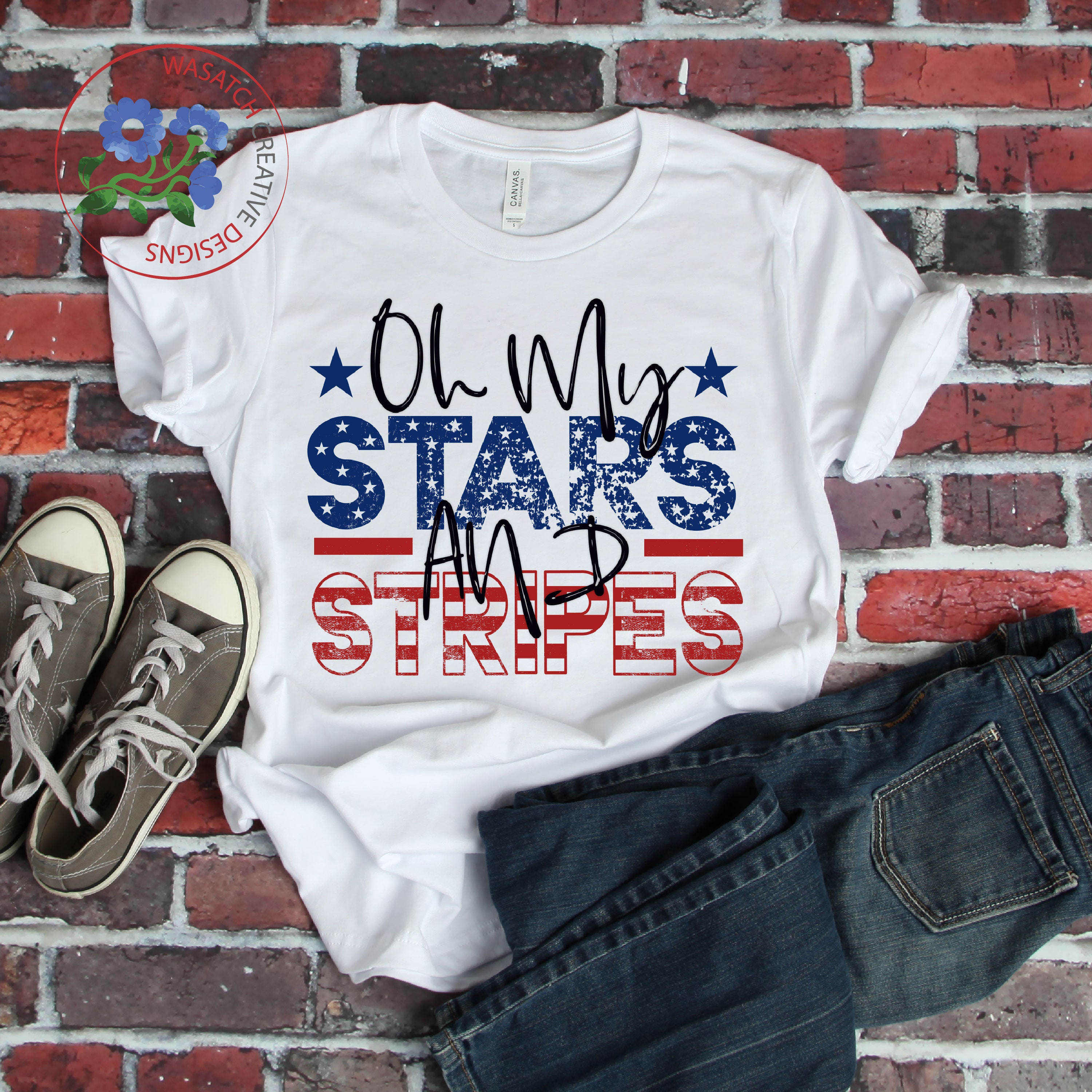 Oh my Stars and Stripes PNG for sublimation printing DTG printing - S…