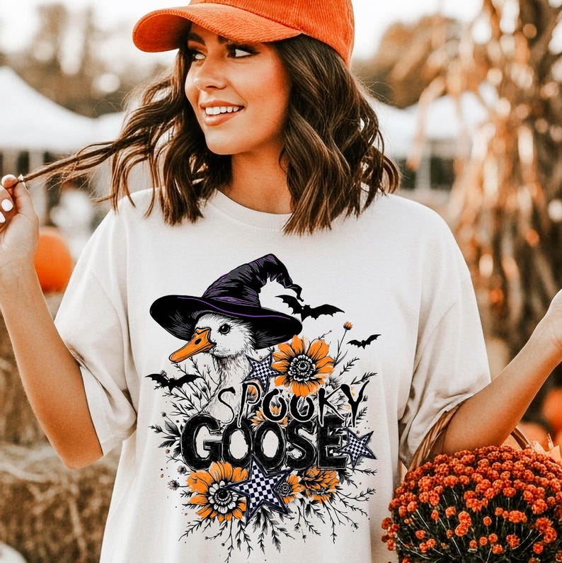 Spooky Goose Halloween PNG, Sublimation Clipart, T-Shirt Design (Digital Download) image 2
