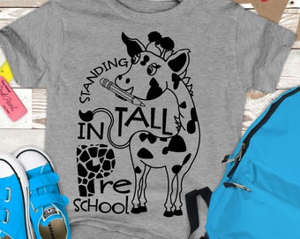 Preschool Giraffe svg, Preschool svg, School svg, dxf, eps, Download, Silhouette Cameo and Cricut Files, Giraffe SVG, School t-shirts