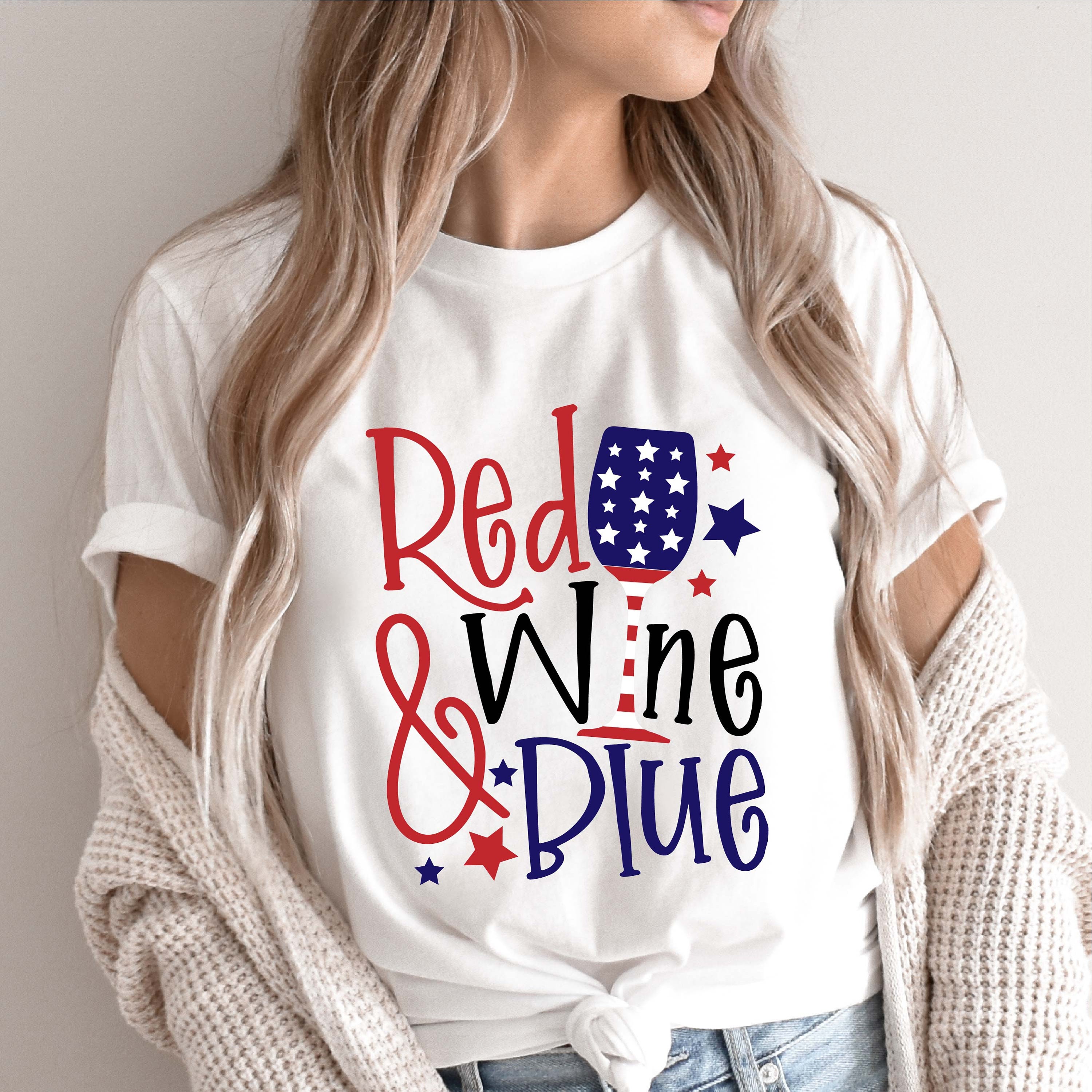 Red Wine & Blue Svg Cutting File 4th of July SVG USA 4th of Etsy