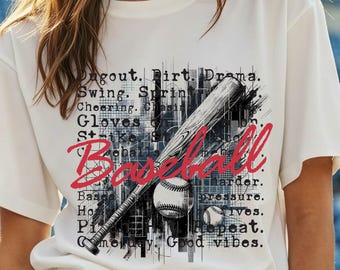 Baseball PNG file for DTG printing, sublimation printing, DTF, transparent png, digital download, graphic tee, t-shirt designs, Baseball mom