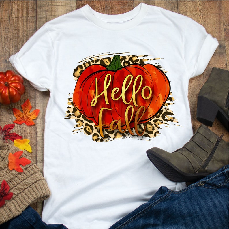 Fall PNG Fall Sublimation file Hello Fall PNG file for sublimation printing DTG printing T-shirt design Sublimation design download