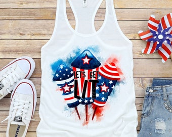 Let's Get Lit | fireworks PNG | 4th of July PNG | Sublimation Digital Design Download | PNG File, sublimation designs, t-shirt designs