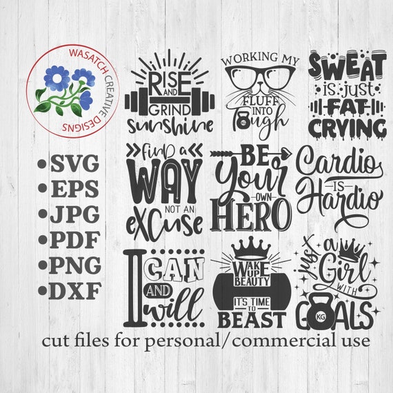 Download Fitness Quote Bundle Svg Bundle Fitness Svg Workout Svg Cut Etsy
