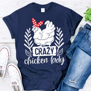 Crazy Chicken Lady SVG PNG camée fichiers coupés, poulet svg, svg chuchoteur, conception de t-shirt de poulet, t-shirt fermier svg, fichiers silhouette