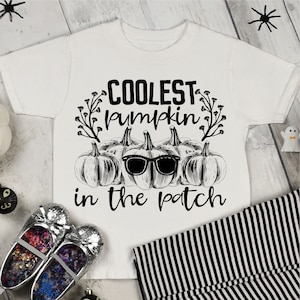Coolest pumpkin in the patch png - Sublimation design - Sublimation design download - DTG printing - Fall t-shirts - Fall PNG