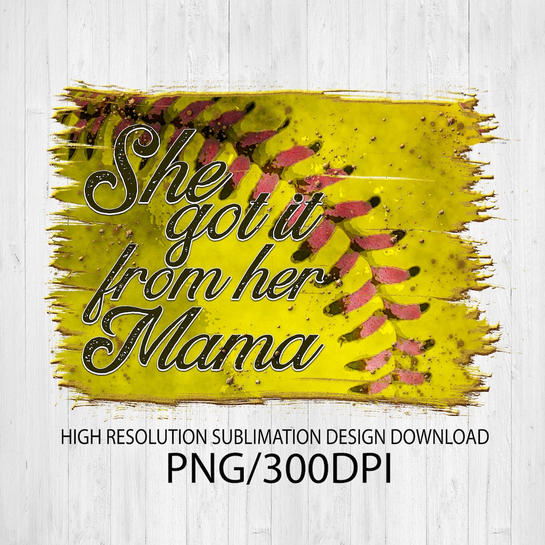 Softball Sublimation Design Printable for Tshirts DTG Printing