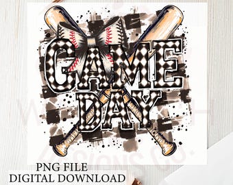 Game Day Baseball PNG file, Baseball graphic, sublimation design, t-shirt design, Baseball PNG, sports, clipart, digital download