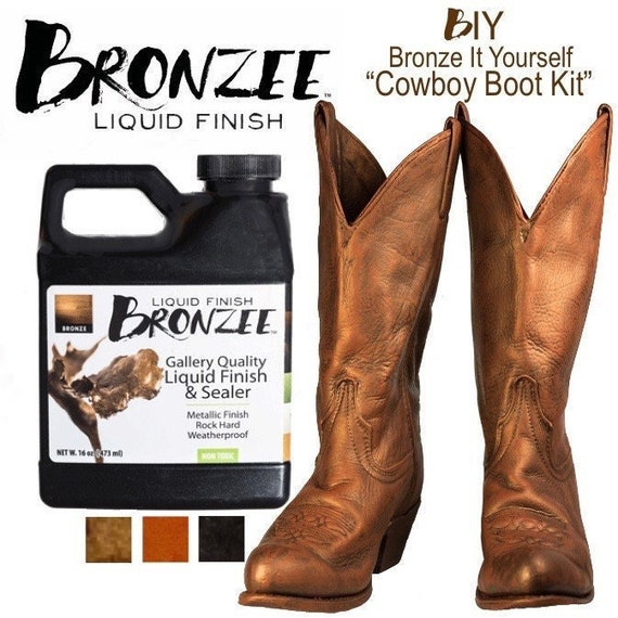 Bronze cowboy shop boots
