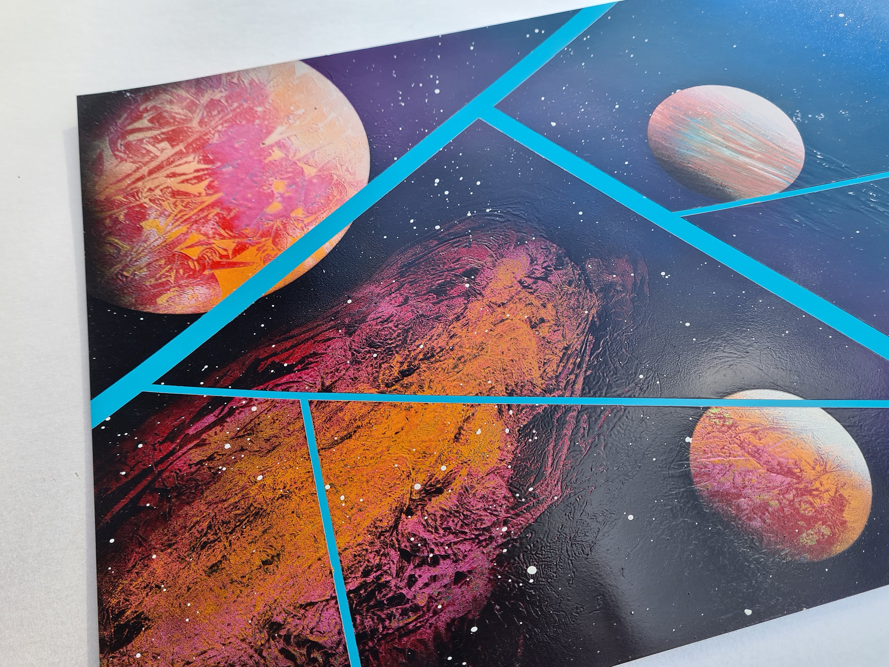 Abstract Galaxy Blue Spray Art Painting A3 Etsy