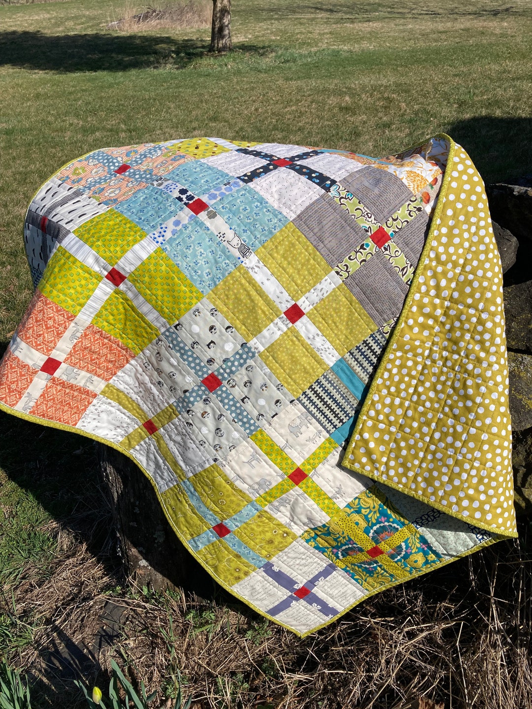Modern Patchwork Quilt Baby Quilt Modern Baby Scrappy but Etsy