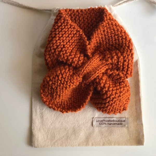 Terra Cotta Baby Hand knitted Scarf