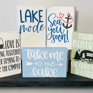 Beach and Lake Themed Tier Tray Decor / Sea / Camping / Memories / Small Accent Signs